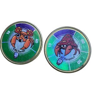 Vintage 1999 Pokemon‎ Hasbro Battling Coin Lot of 2